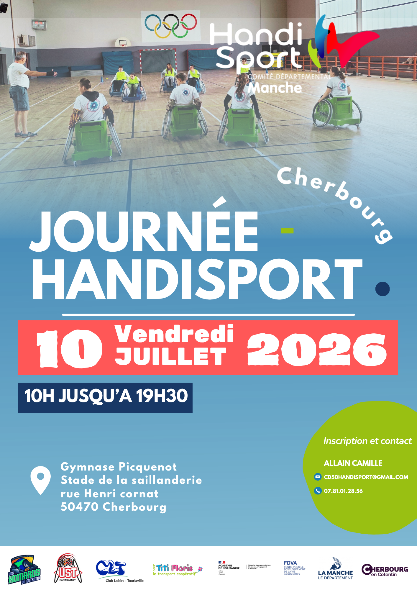 JOURNÉE HANDISPORT À CHERBOURG 10 juillet 2026 – OUVERTE À TOUS